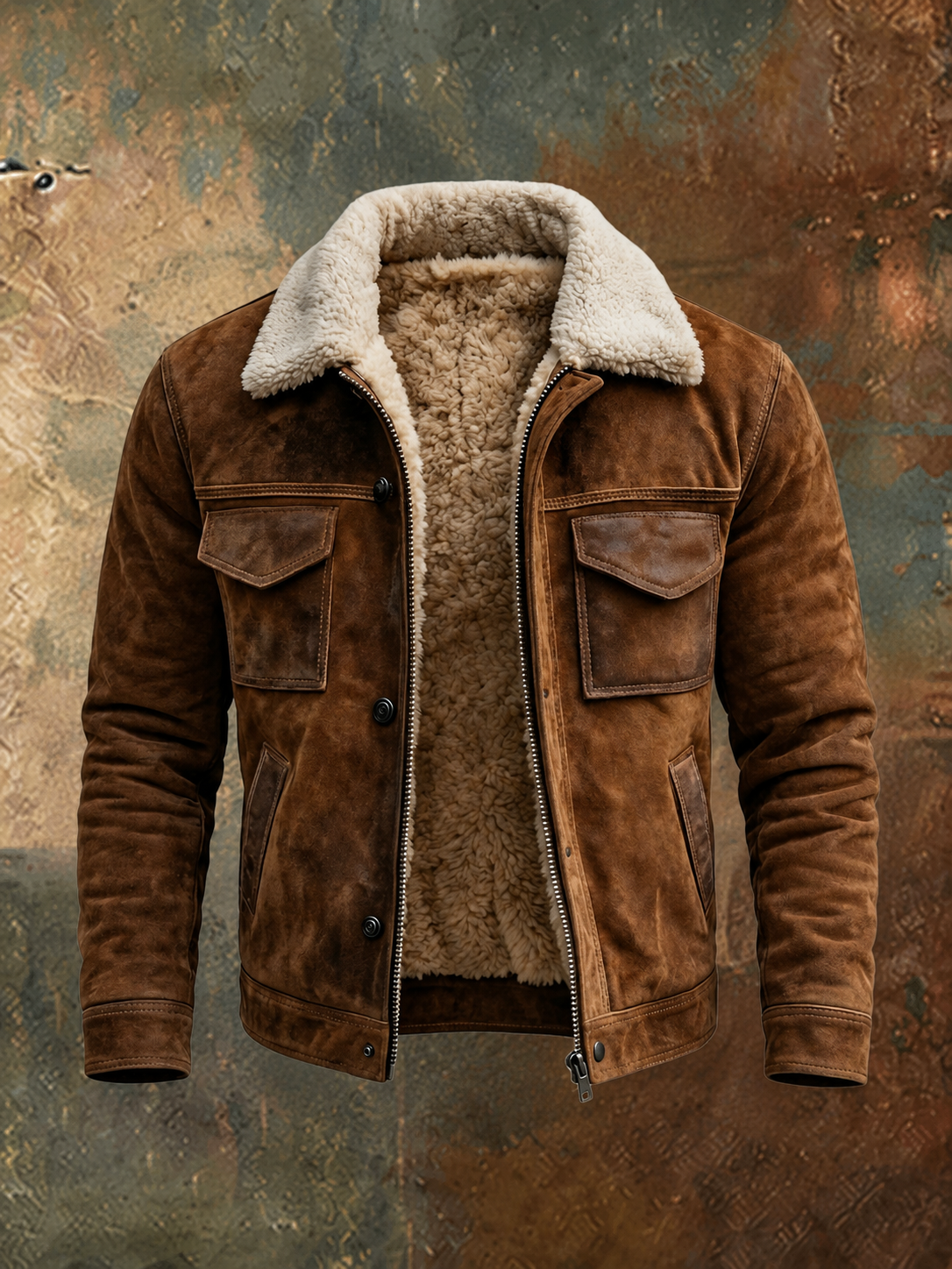 Wayne - Sherpa-Lined Leather Jacket