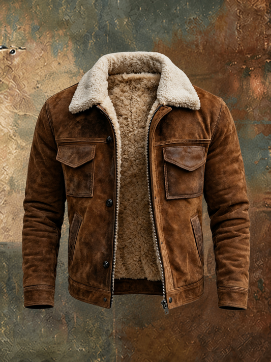 Wayne - Sherpa-Lined Leather Jacket
