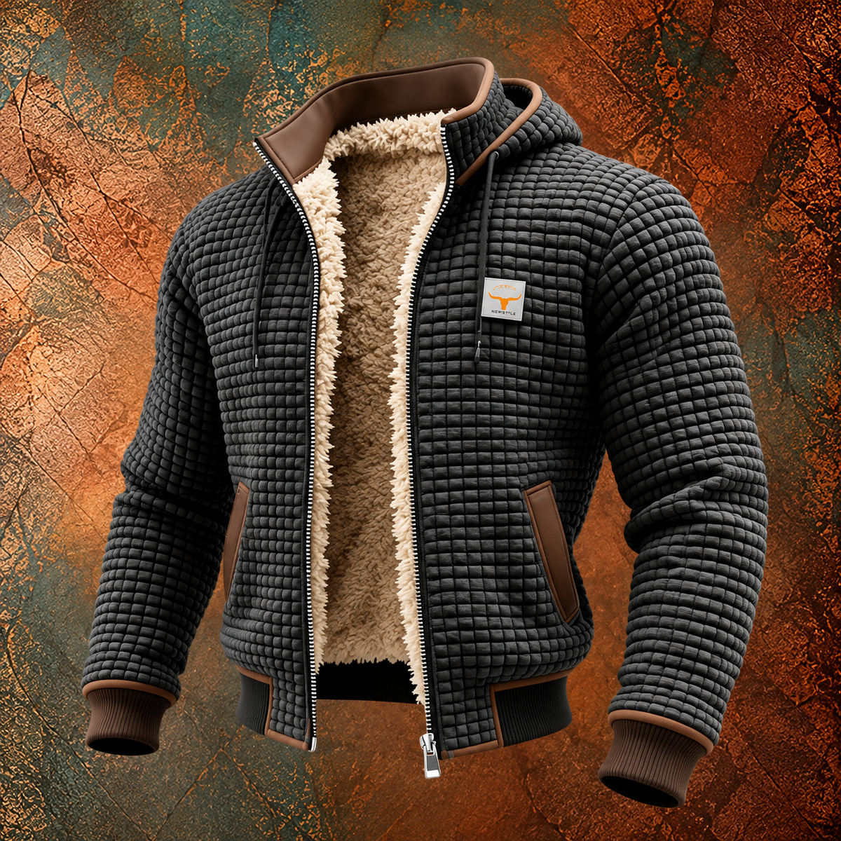 Brett - Waffle-Knit Hooded Jacket