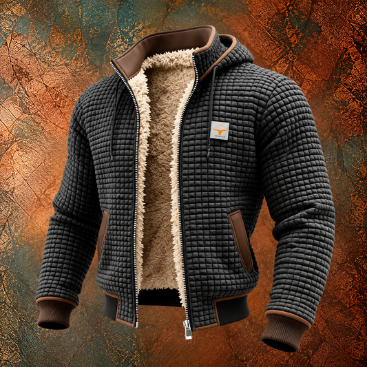 Brett - Waffle-Knit Hooded Jacket