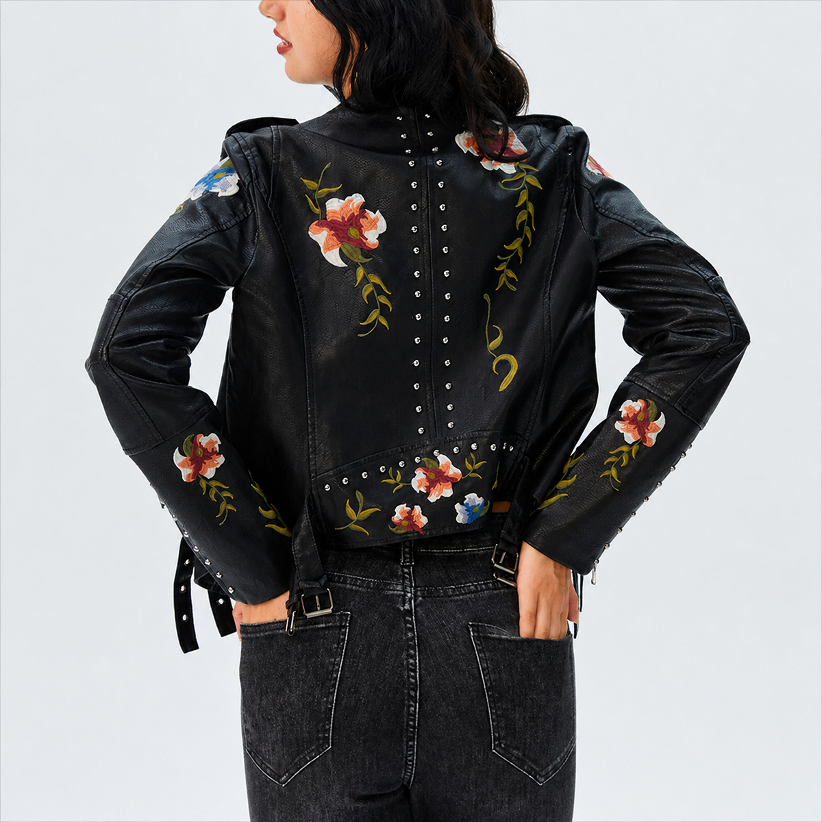 Aria - Embroidered Leather Jacket - view 7