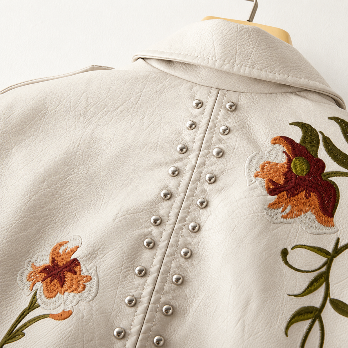Aria - Embroidered Leather Jacket - view 5