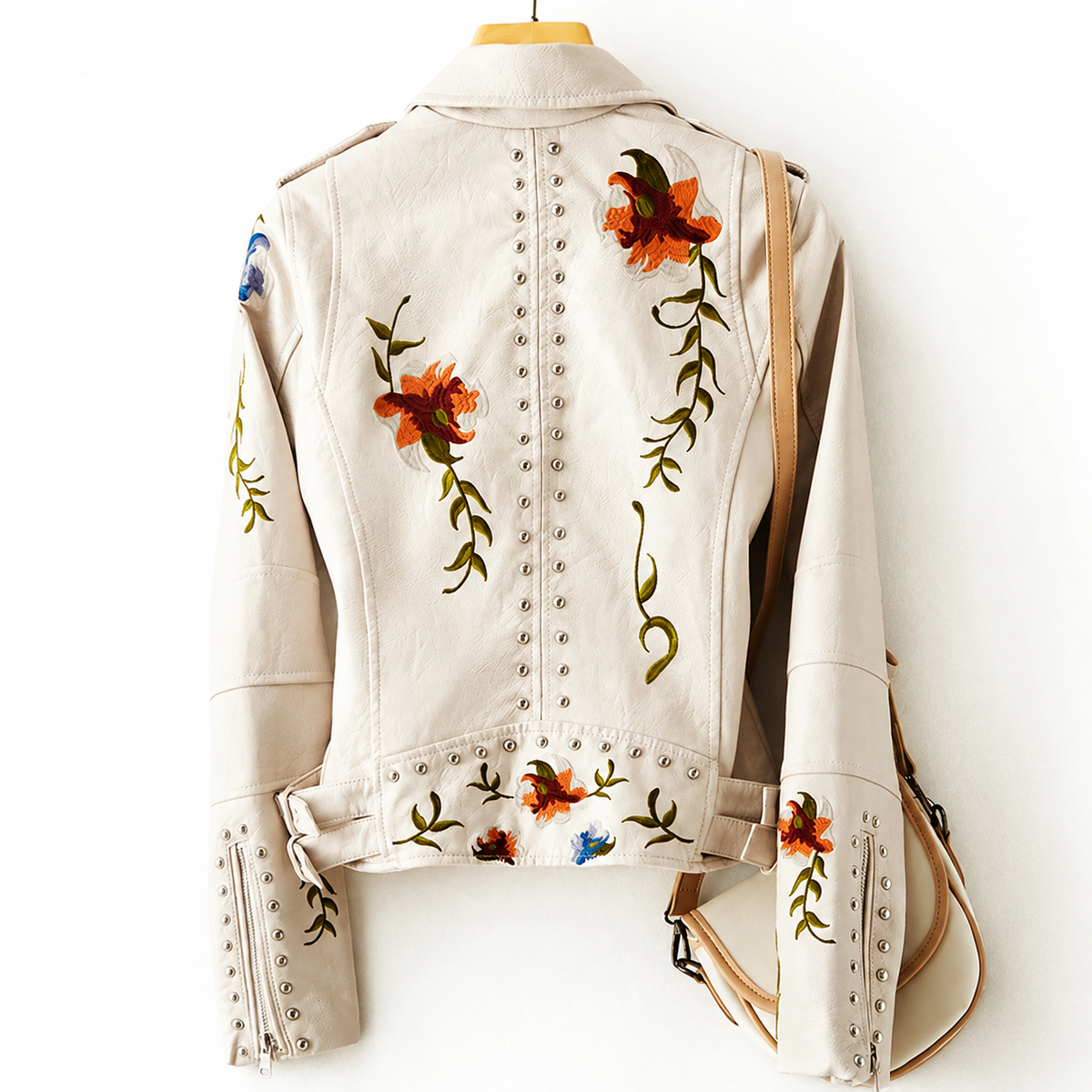 Aria - Embroidered Leather Jacket - view 2