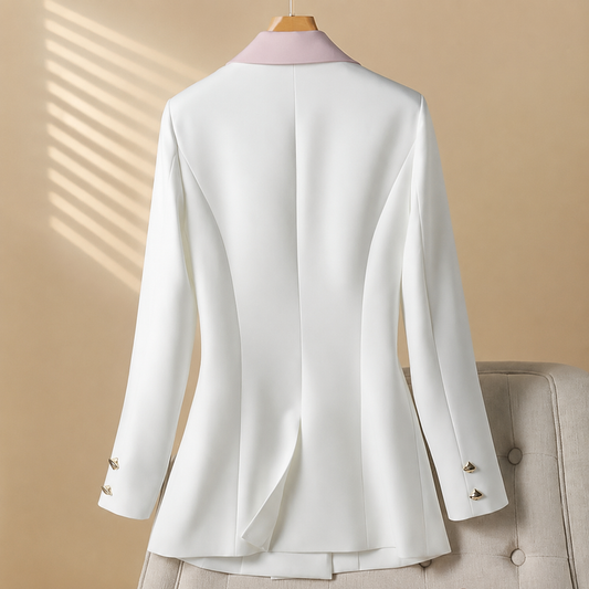Rosalind - Ivory Contrast Tailored Blazer - view 2