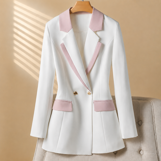 Rosalind - Ivory Contrast Tailored Blazer