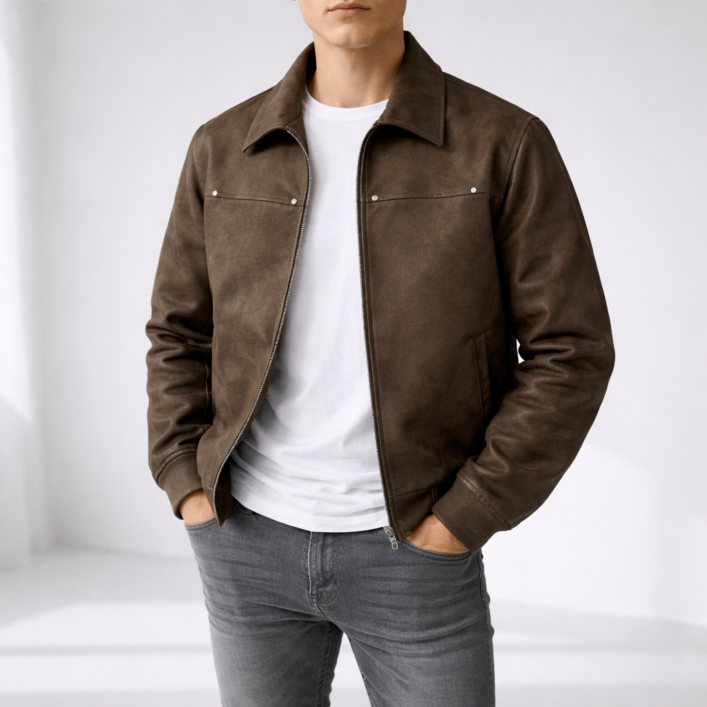 Donovan | Leather Bomber Jacket