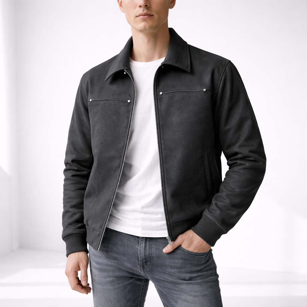 Donovan | Leather Bomber Jacket - view 3