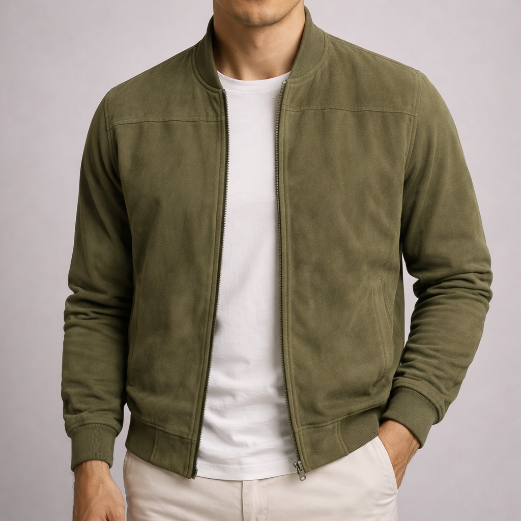 Sullivan - Suede-Texture Bomber Jacket - view 3