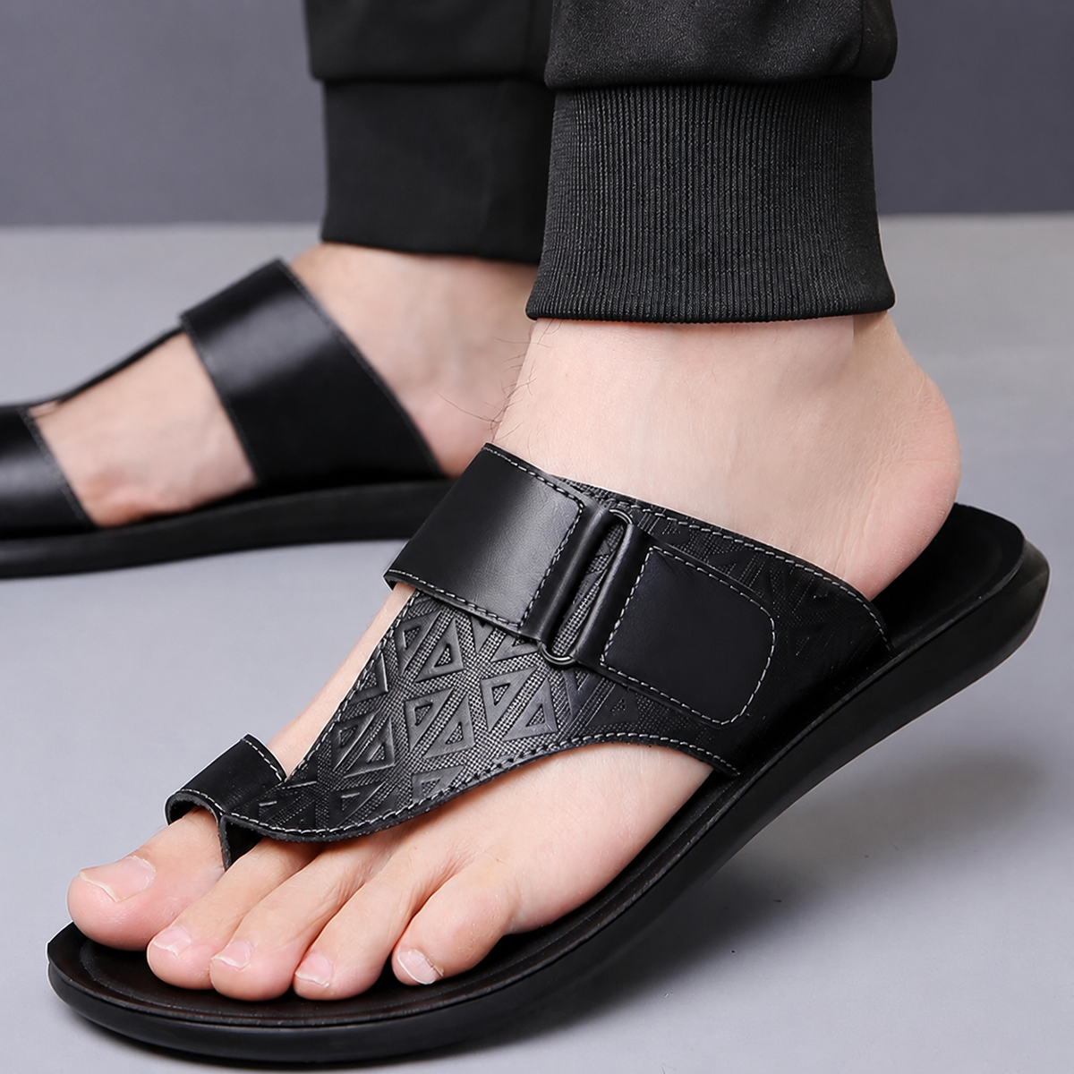 Marlow - Patterned Leather Sandals - view 6