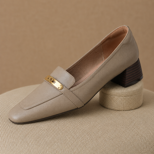 Josée - Gold-Detail Leather Loafers - view 2