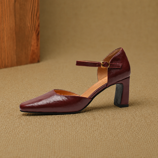 Jennifer - Refined Leather Strap Heels