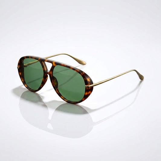 Veora | Leopard-Accent Aviator Sunglasses