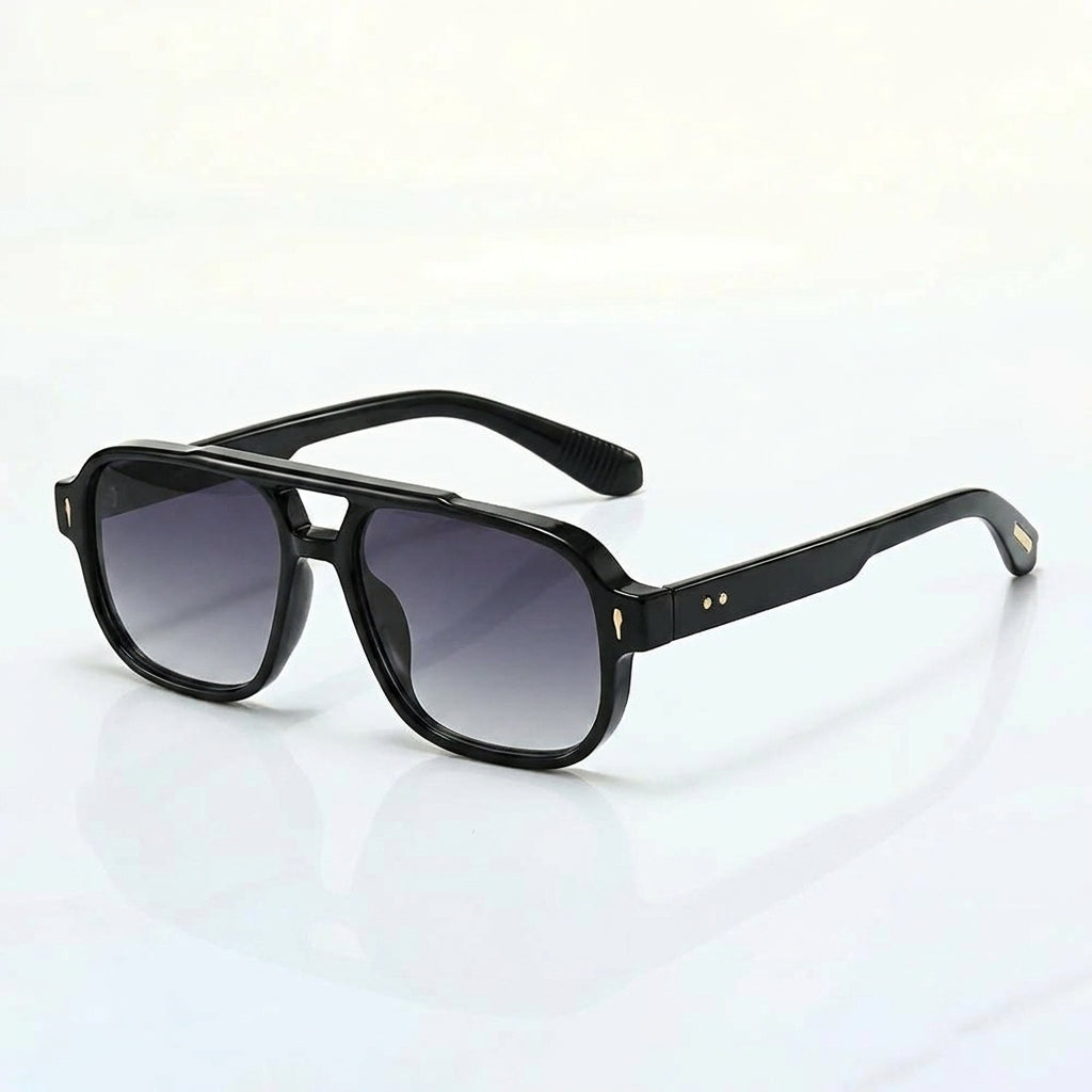 Oslo | Square Double-Bridge Sunglasses - view 3