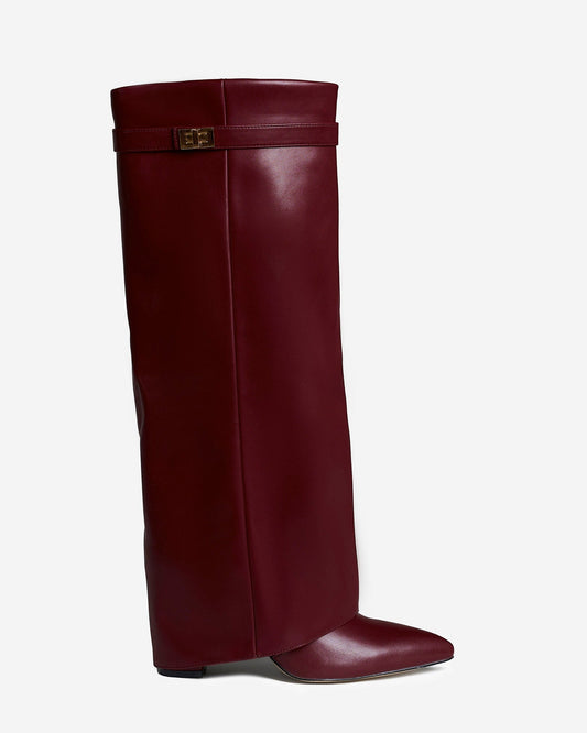 Lavista - Burgundy Leather Knee-High Boots