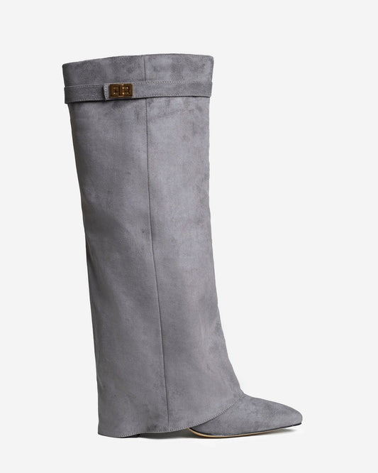 Lavista - Grey Suede Knee-High Boots