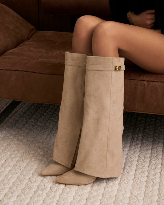 Lavista - Beige Suede Knee-High Boots - view 2