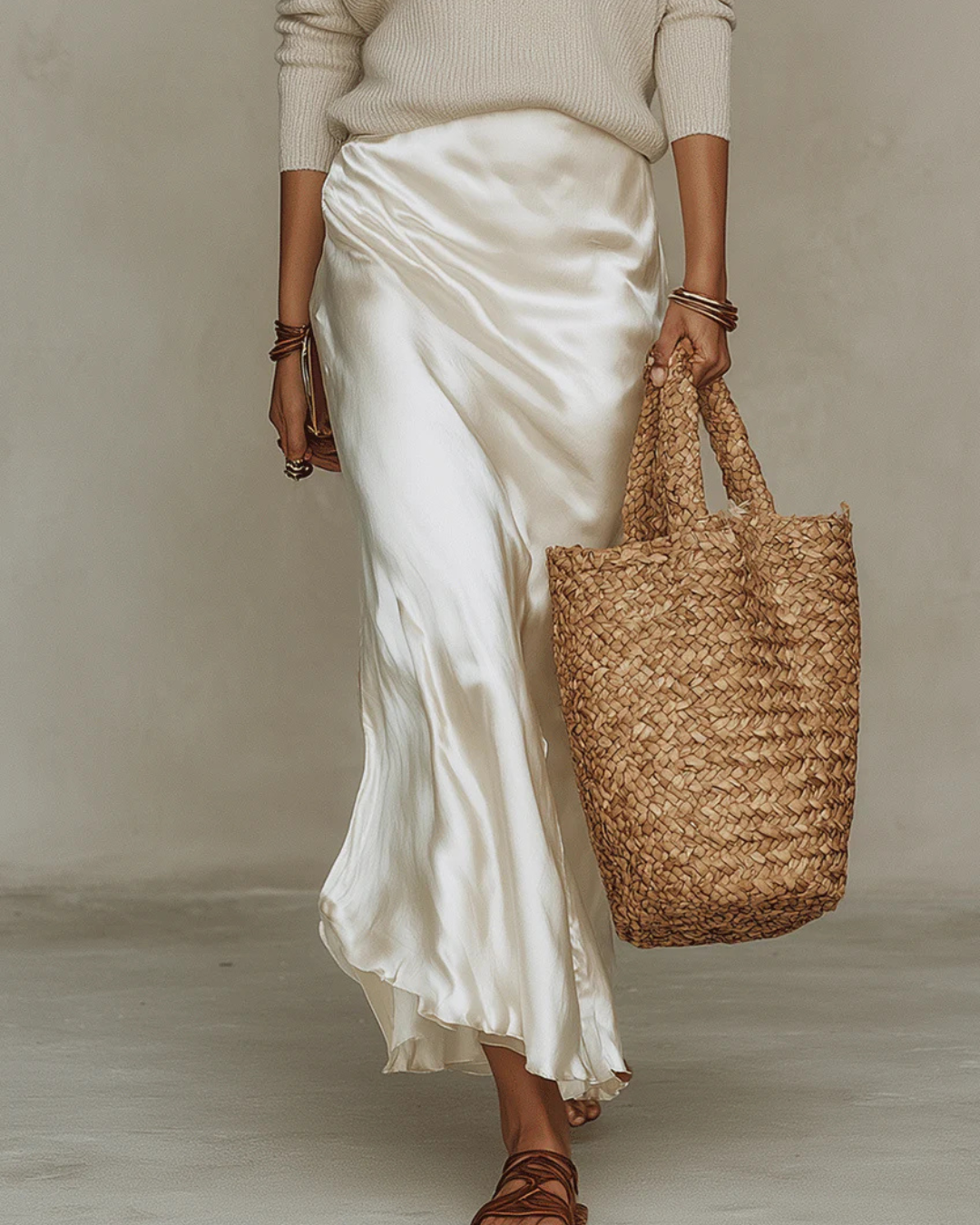 Dahlia - Satin Midi Dress with Jersey Included