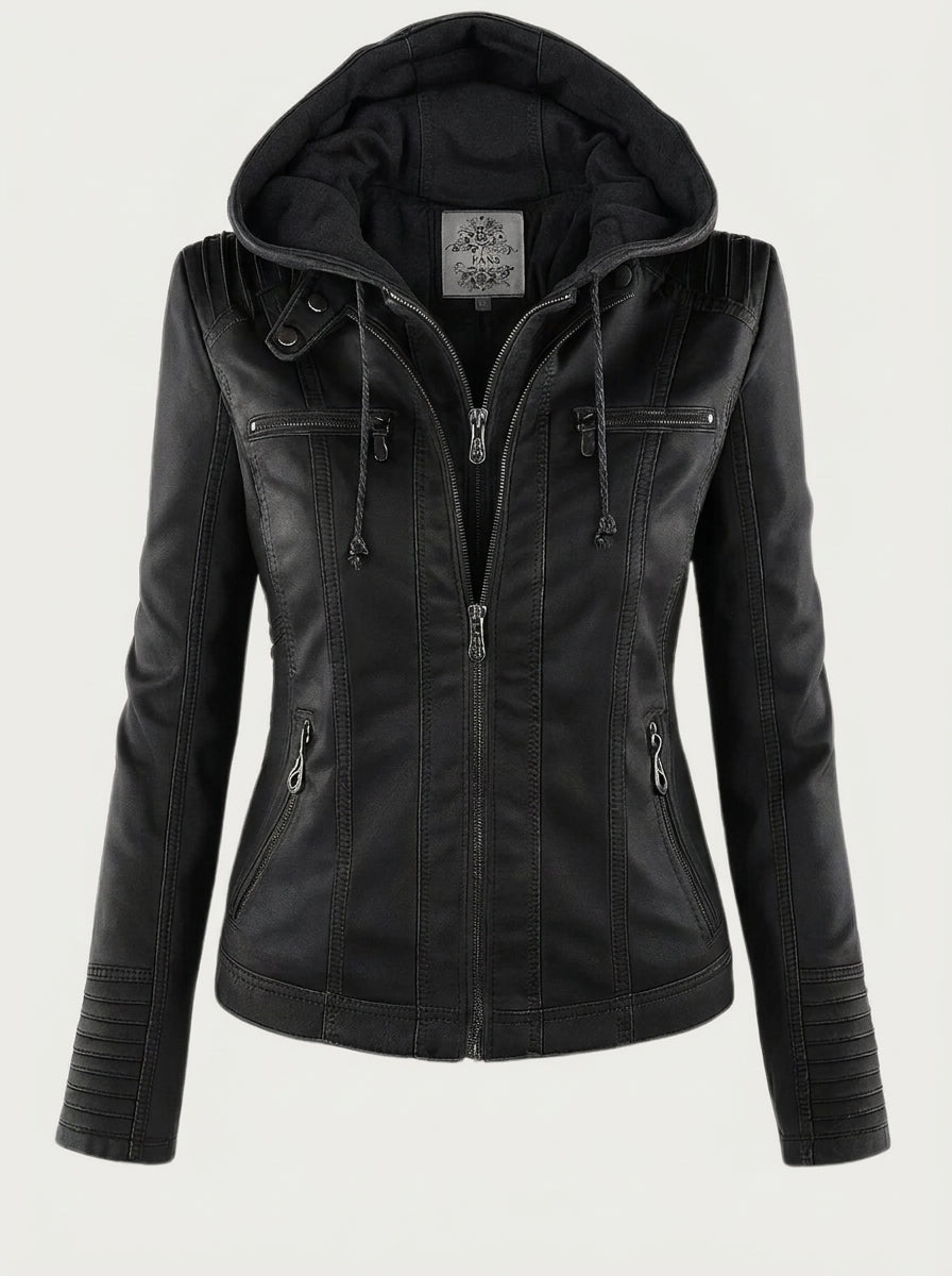 Dana - Hooded Leather Jacket