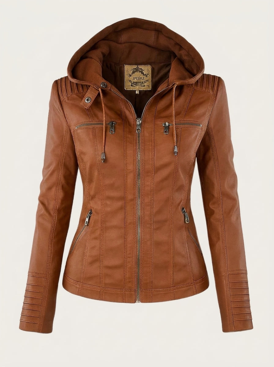 Dana - Hooded Leather Jacket