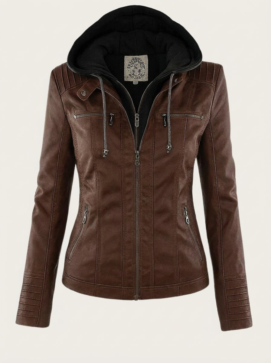 Dana - Hooded Leather Jacket