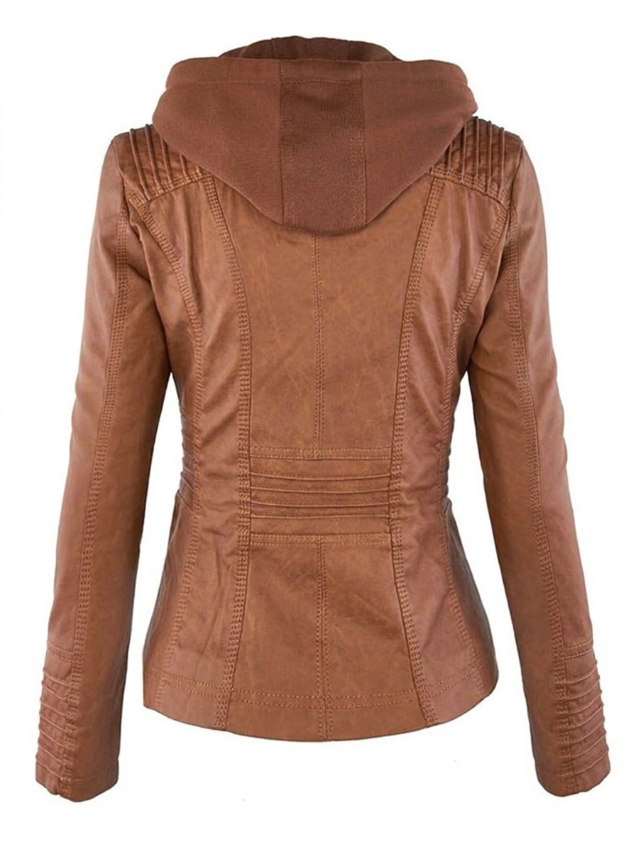 Dana - Hooded Leather Jacket