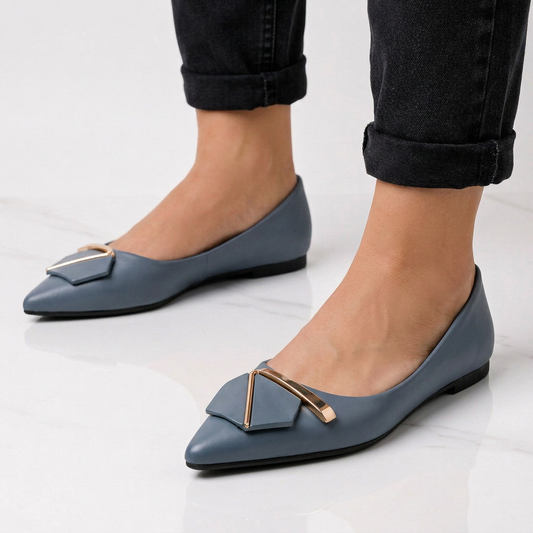 Rebecca - Pointed Toe Geometric Flats - view 2