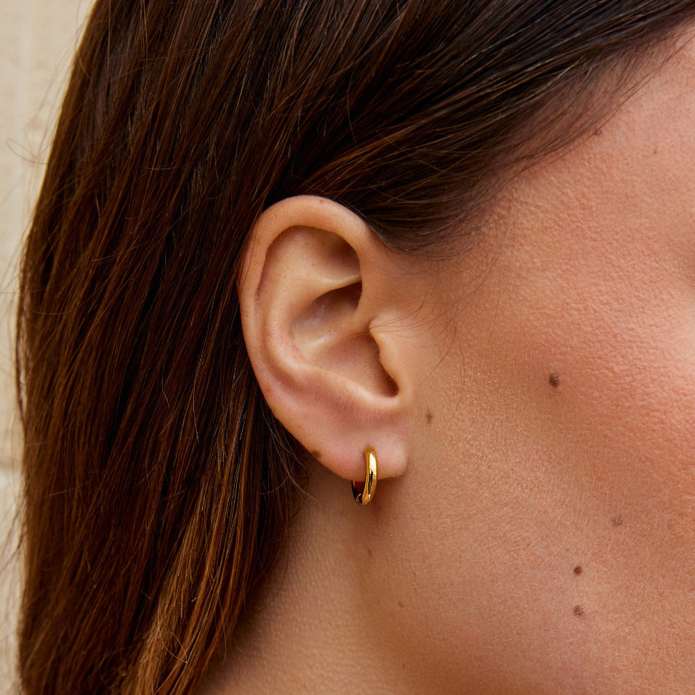 Emma - Set of Three Mini Gold Hoop Earrings