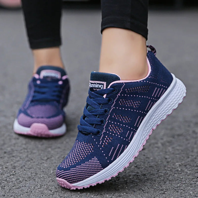 Lightweight Breathable Sneakers - Blue Pink