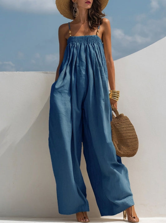 Léa - Wide-Leg Denim Jumpsuit