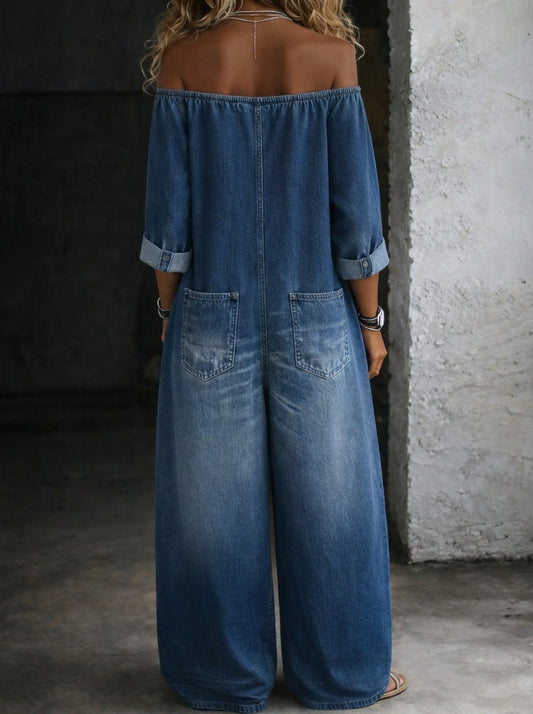 Anaïs - Off-Shoulder Denim Jumpsuit