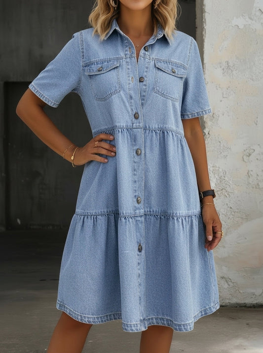 Coralie - Casual Denim Midi Dress