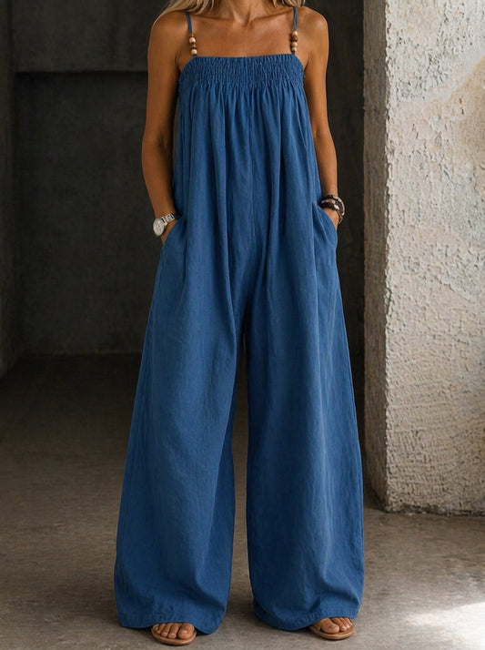 Léa - Wide-Leg Denim Jumpsuit