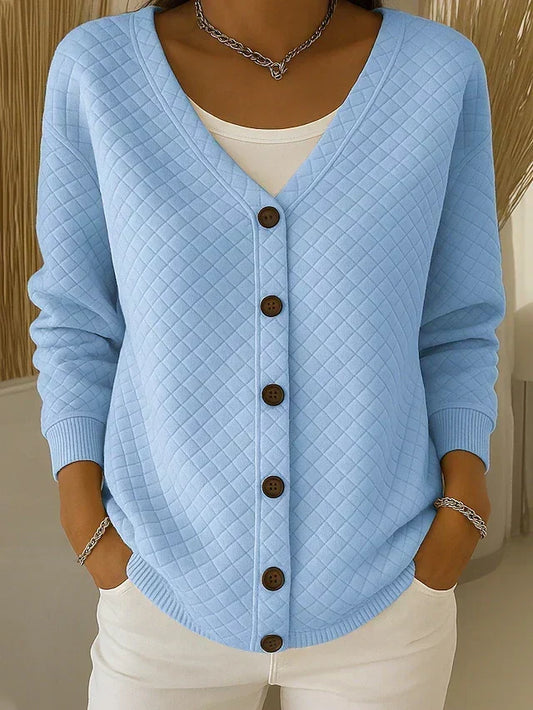 Rosalie - Quilted Button Knit Cardigan - view 2