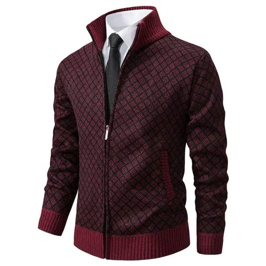 Julien - Slim Fit Knitted Jacket with Zipper - view 2