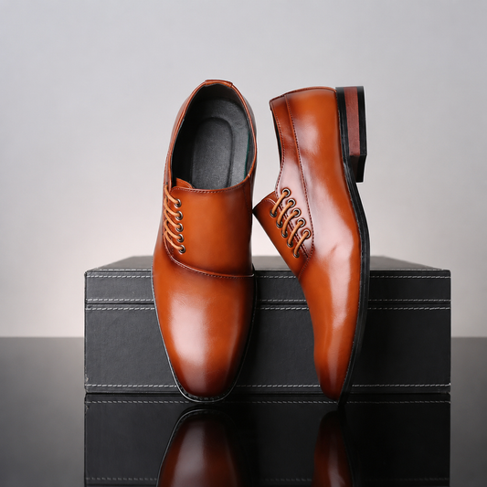 Alden - Polished Leather Oxford Shoes - view 2