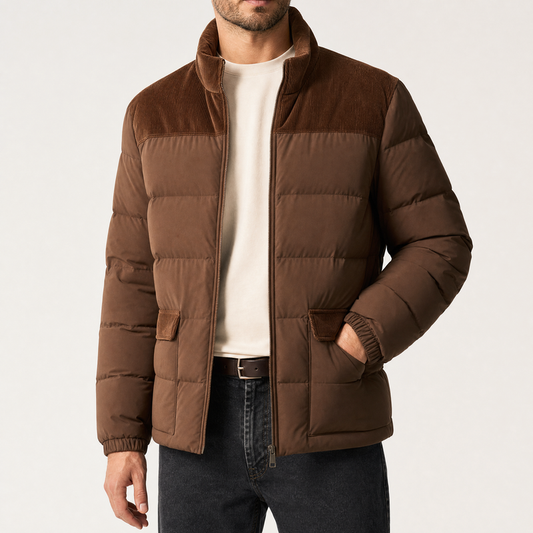 Brennan | Corduroy-Panel Puffer Jacket