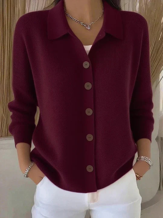 Beatrice - Collared Button Knit Cardigan