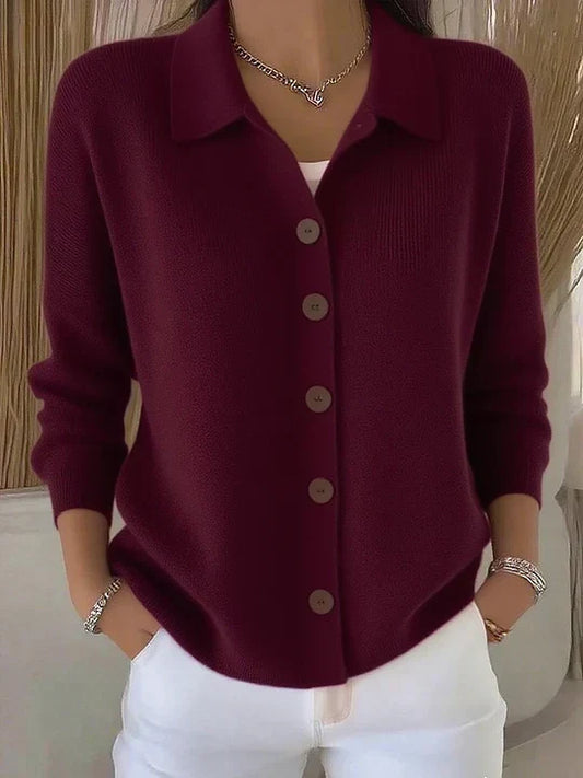 Beatrice - Collared Button Knit Cardigan