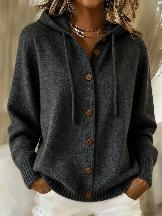 Juniper - Hooded Button Knit Cardigan - view 7
