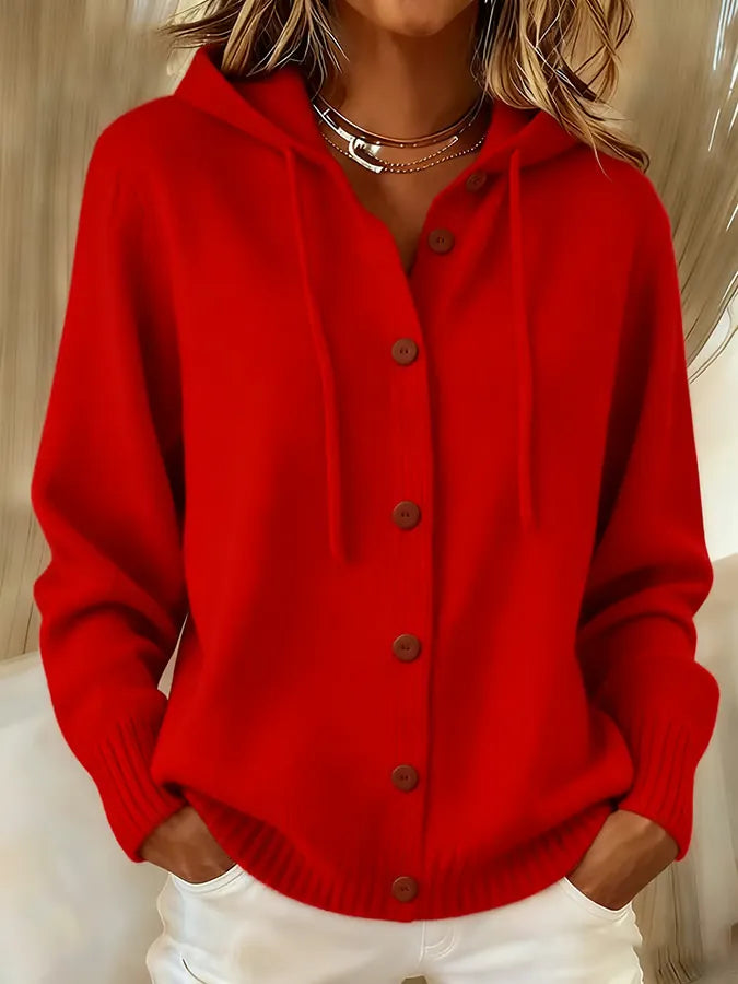Juniper - Hooded Button Knit Cardigan - view 5