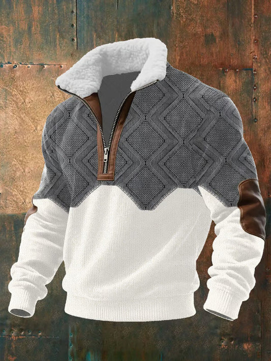 Étienne - Fleece-Collar Half-Zip Sweater