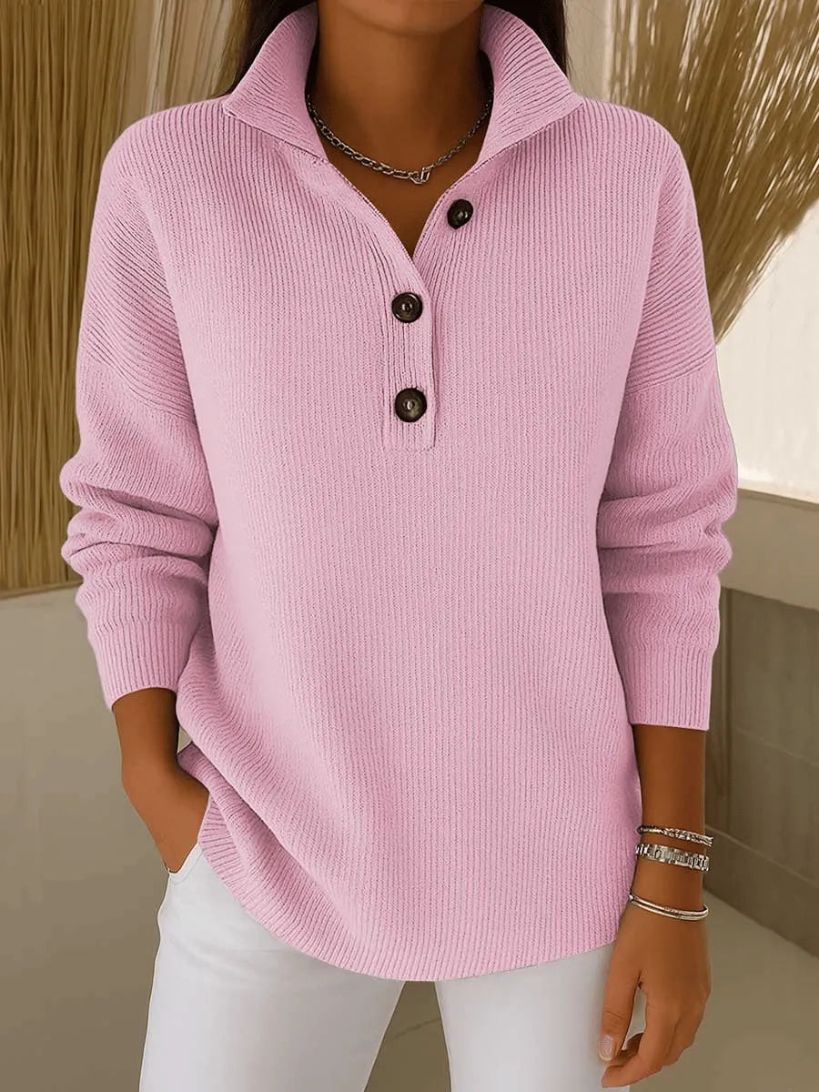 Elise - V-Neck Polo Sweater - view 2