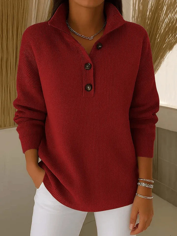 Elise - V-Neck Polo Sweater - view 3