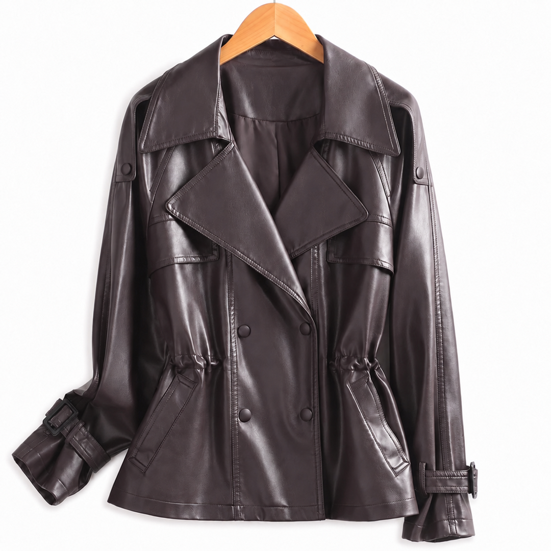 Chelsea - Double-Breasted Leather Jacket - view 5