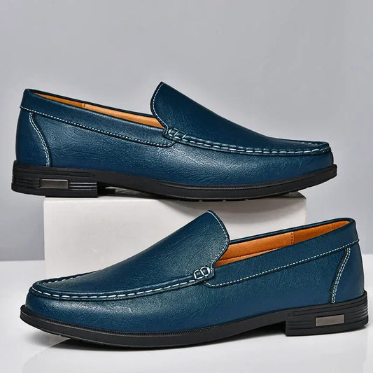Andrew - Smooth Leather Slip-On Loafers - view 2