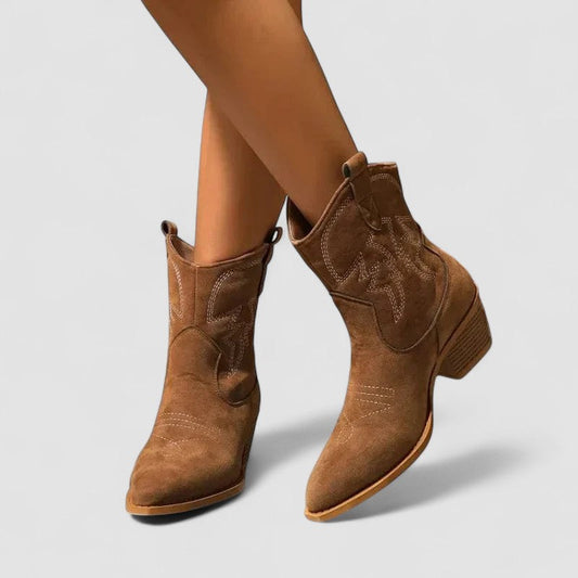 Lillian - Embroidered Arch-Support Western Boots