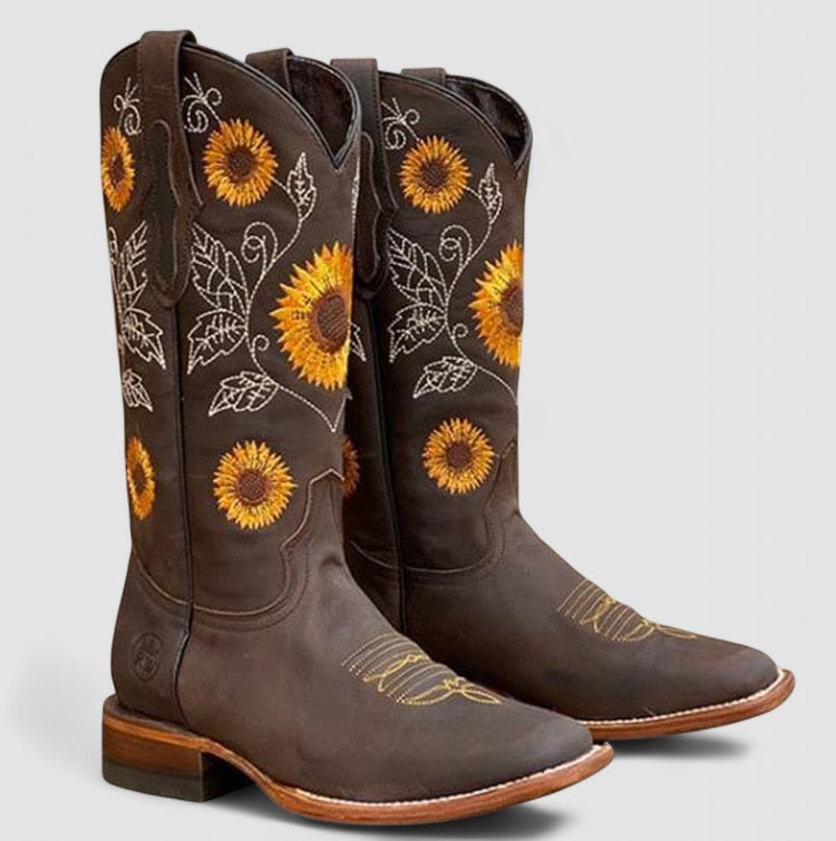 Daisy - Sunflower Arch-Support Cowboy Boots
