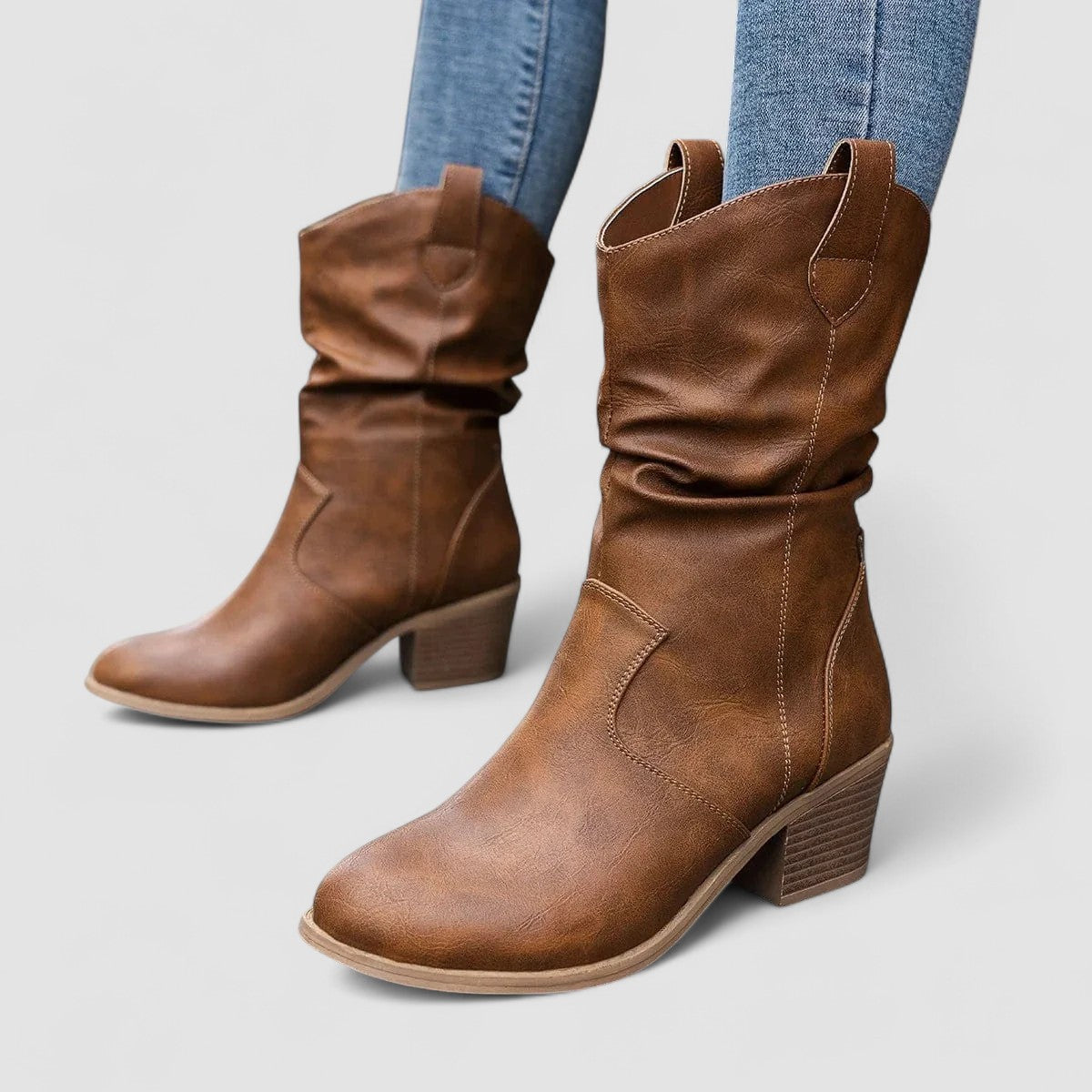Vivian - Slouch Arch-Support Leather Boots