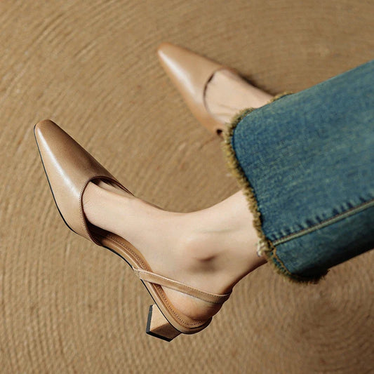 Sarah - Pointed Leather Heels - view 2