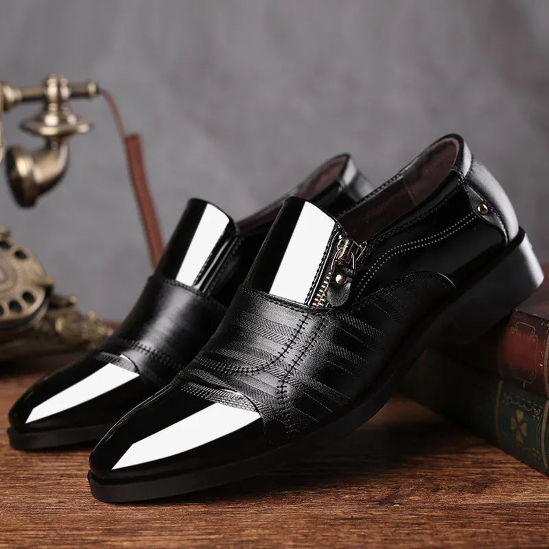 Edward - High-Shine Zip Dress Loafers - view 7